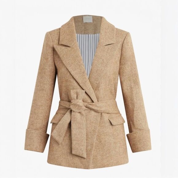 Favorite Daughter Adrienne Belted Jacket Tan Large - Picture 1 of 15